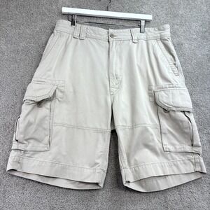 Polo Ralph Lauren Cargo Shorts Mens 36 Tall Tan Cotton Logo Hiking Camping